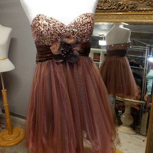 Pink and Brown Short Dress